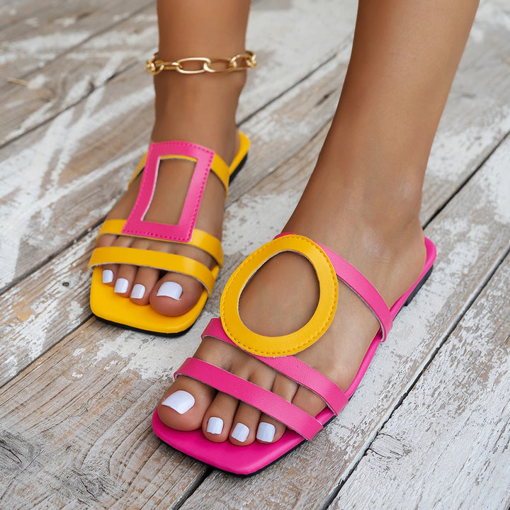 Luna Geometric Slide Sandals