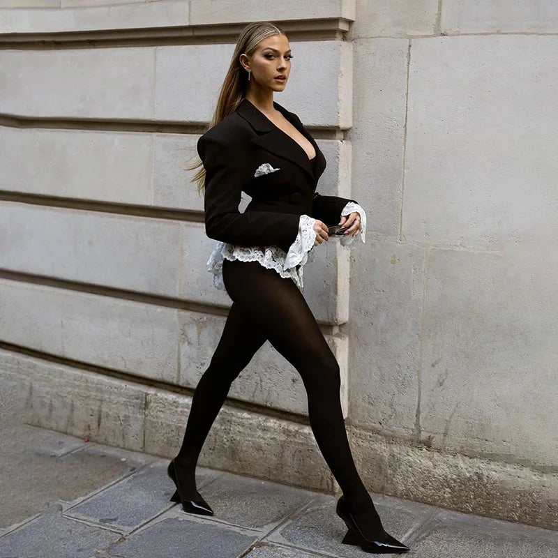 Vivienne Lace-Tailored Bodysuit