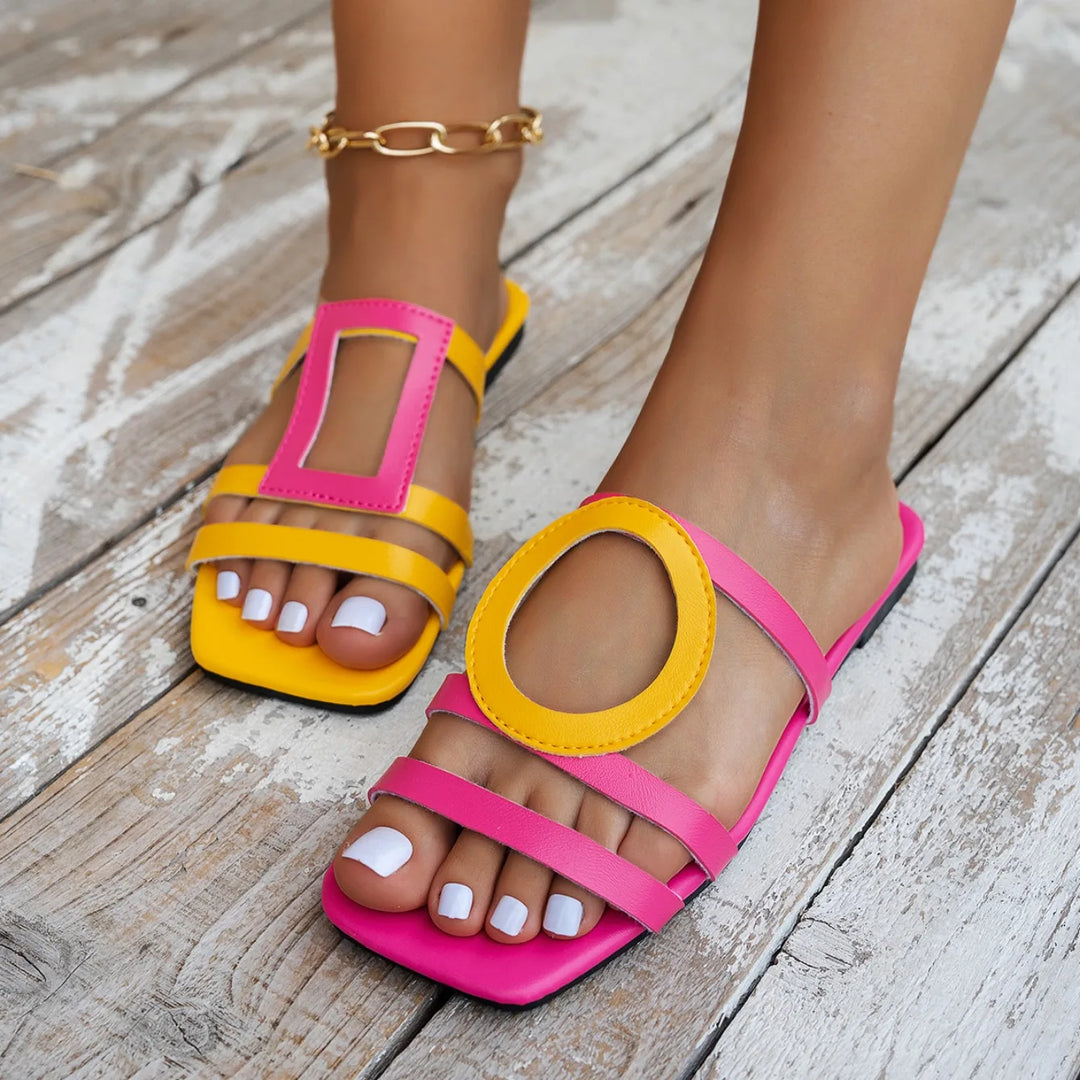 Luna Geometric Slide Sandals