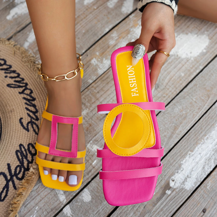 Luna Geometric Slide Sandals