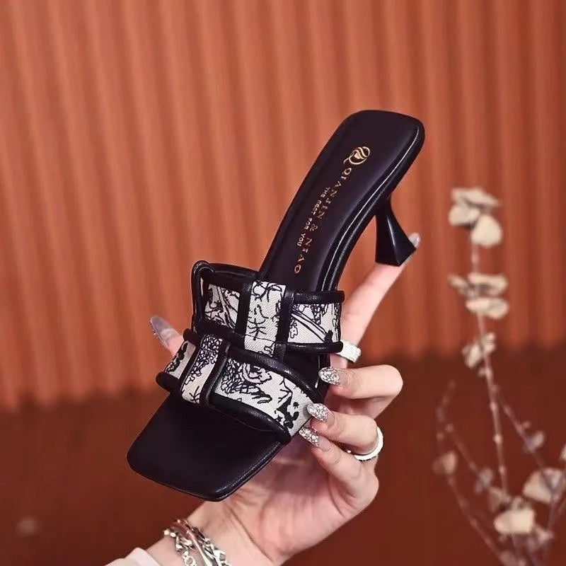 Selena Woven Strap Heeled Sandals
