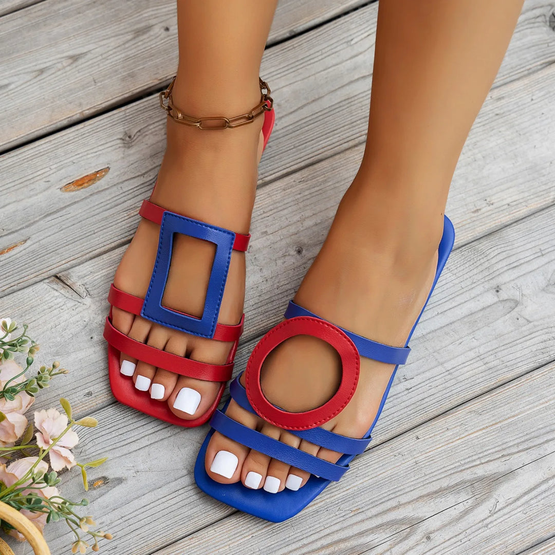 Luna Geometric Slide Sandals