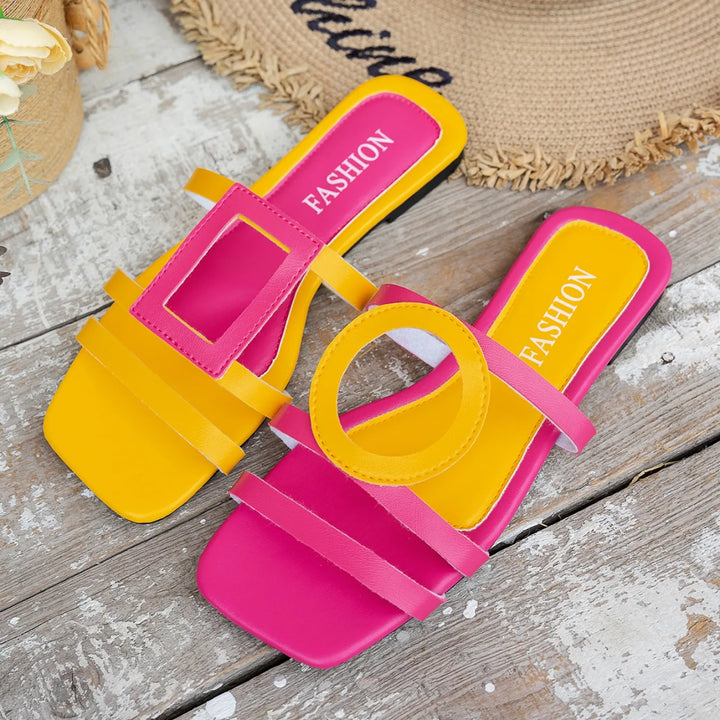 Luna Geometric Slide Sandals