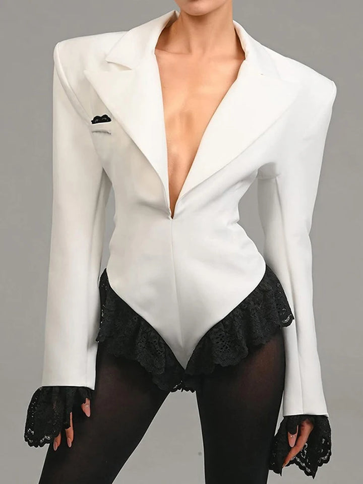 Vivienne Lace-Tailored Bodysuit