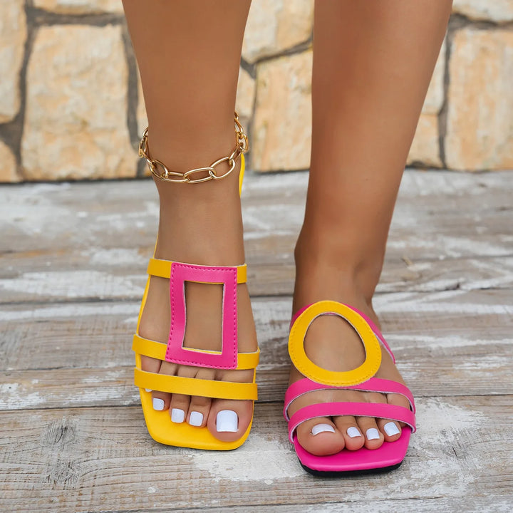 Luna Geometric Slide Sandals
