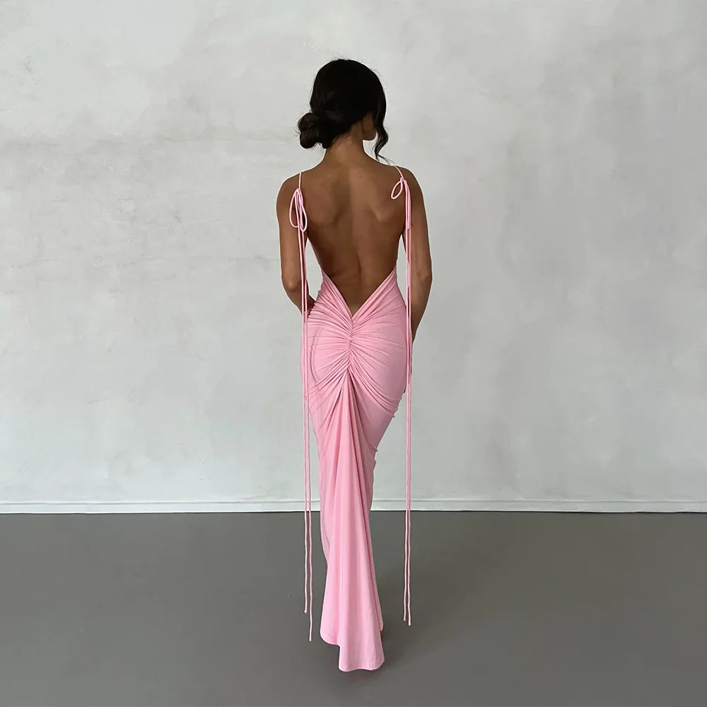 Liora Tie-Back Maxi Dress